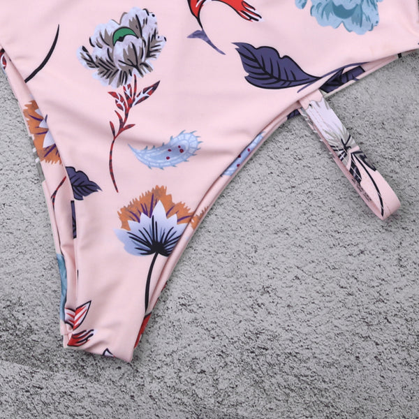 Pink Leaf Criss Cross Swimsuit – Ncocon