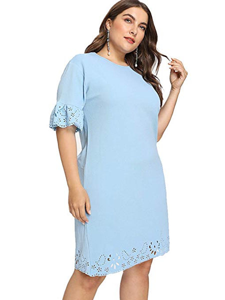 Women's Plus Size Short Sleeves Mother of The Bride Cocktail Dress – Ncocon