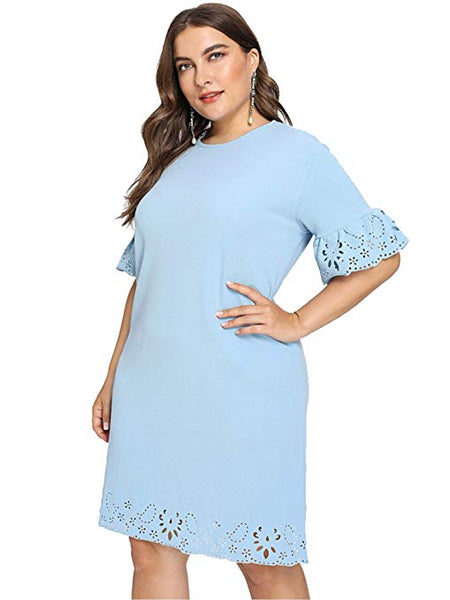 Women's Plus Size Short Sleeves Mother of The Bride Cocktail Dress – Ncocon