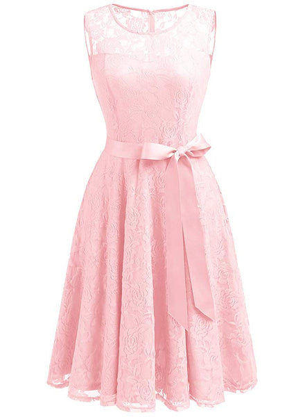 Sheer Neck Short Floral Lace Dress – Ncocon