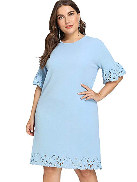 Women's Plus Size Short Sleeves Mother of The Bride Cocktail Dress – Ncocon