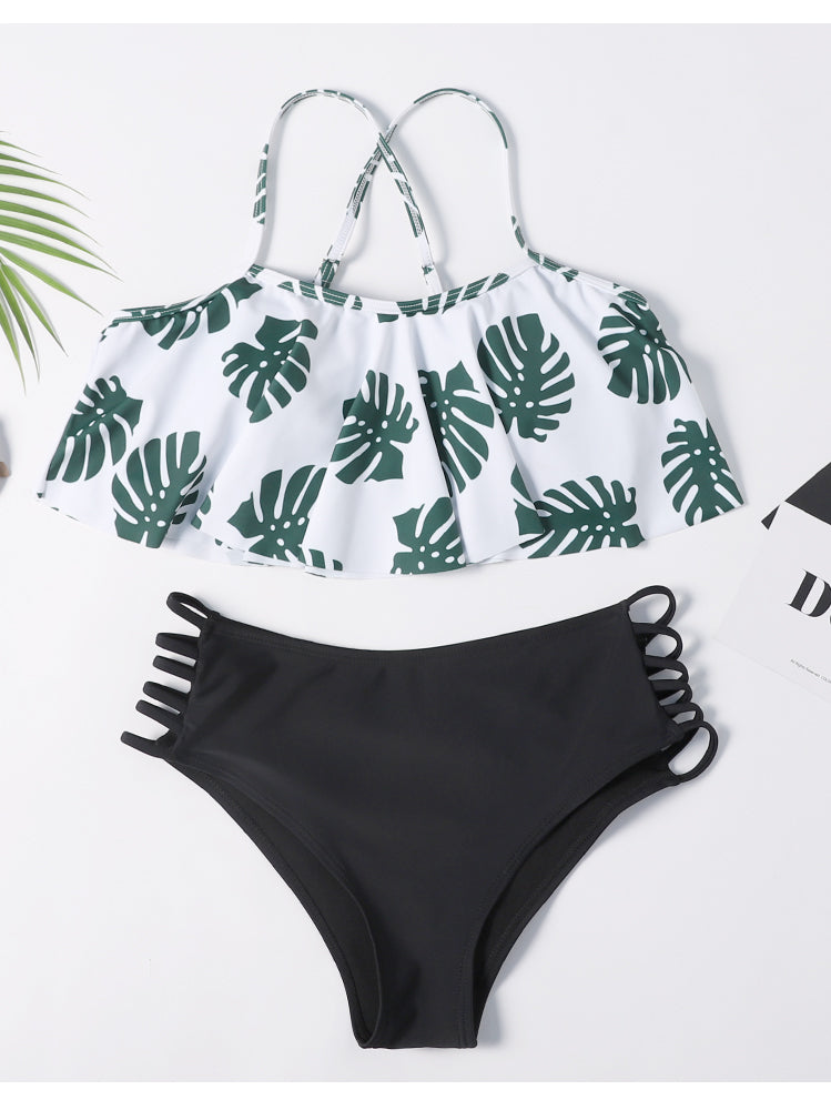 Cut Out Print Leaf Bikini Set – Ncocon