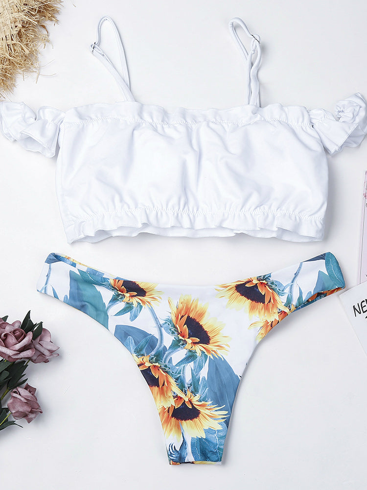 Off Shoulder Sunflower High Cut Bikini Set – Ncocon