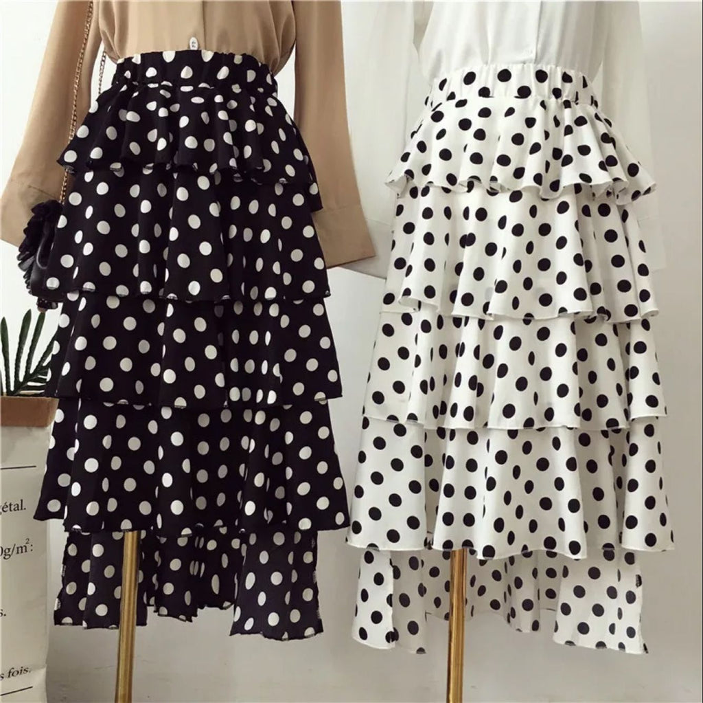 Stunning Button Up Polka Dot Skirt – Ncocon