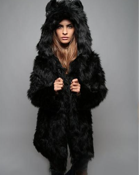 2023 Women Lapels Loose Bat Fur Coat Faux Rabbit Fur – Ncocon