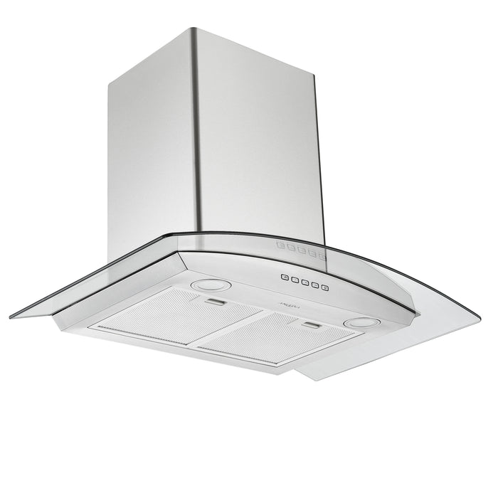 30 in Convertible Wall Mounted Glass  Canopy  Range Hood  in 