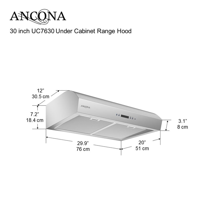 Uc7630 Under Cabinet Range Hood With Night Light Feature 700 Cfm