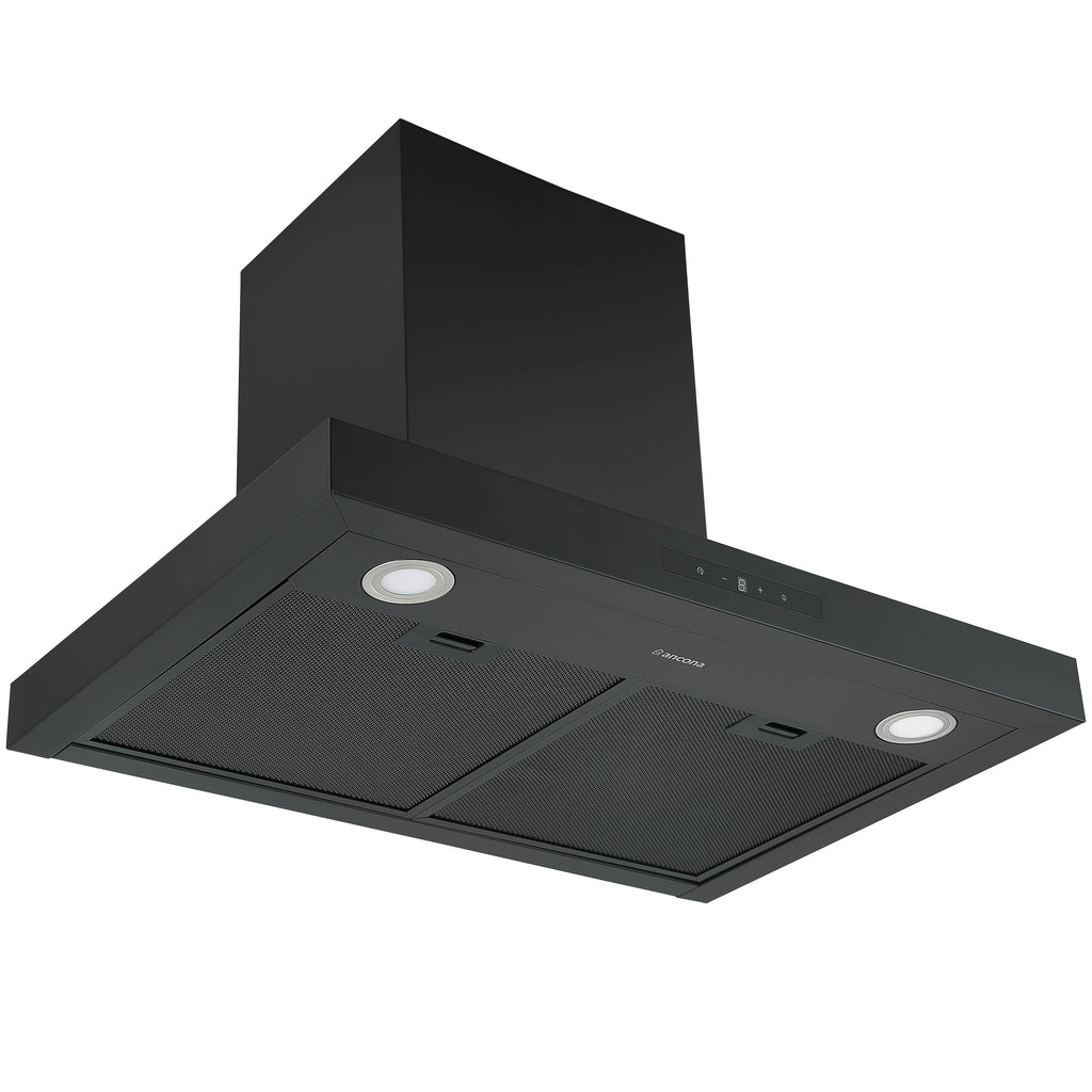 30 in. Convertible Wall-Mounted Rectangular Range Hood in Matte Black