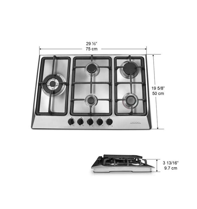 Elite 30 Inch 5 Burner Gas Cooktop Ancona Home