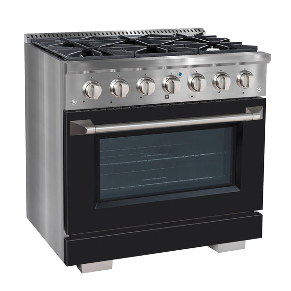 Chromatisch noedels Stroomopwaarts Ancona 2-piece 36” Gas Range with Convection Oven and 600 CFM Wall Mou