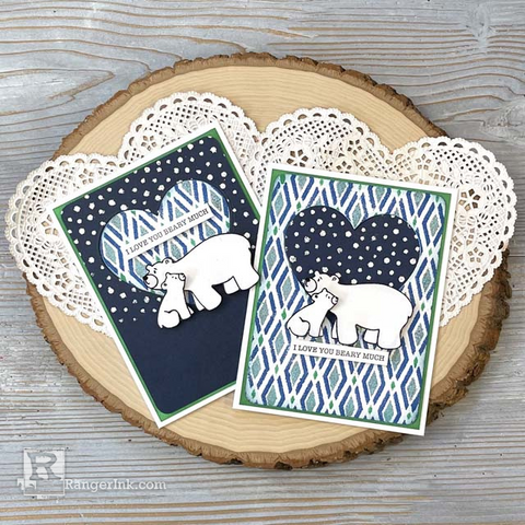 Trading Hearts Layered Embossing Cards by Lauren Bergold