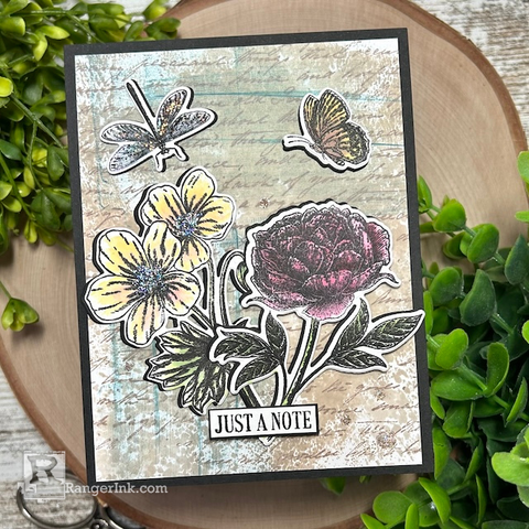 Archival Ink & Stickles Spring Card by Kimberly Boliver Final