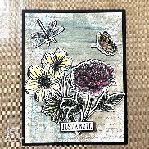 Archival Ink & Stickles Spring Card by Kimberly Boliver Step 7