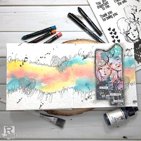 Be Brave Watercolor Art Journal Page by Carisa Zglobicki