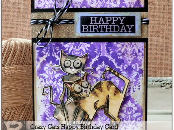 Crazy Cats Happy Birthday Card by Audrey Pettit | www.rangerink.com