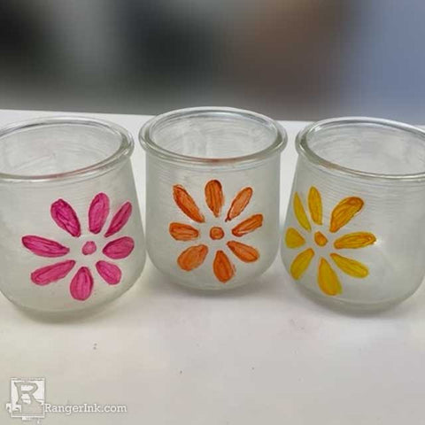 DIY recycled glass votive holders Step 13