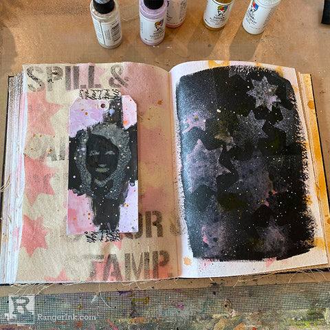 Dina Wakley Media Gloss Sprays Journal Spread Step 7