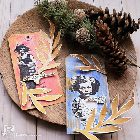 Dina Wakley MEdia Holiday Tags by Megan Whisner Quinlan