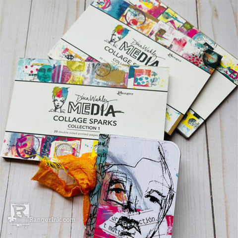 Dina Wakley Mini Collage Journals by Megan Whisner Quinlan Finished