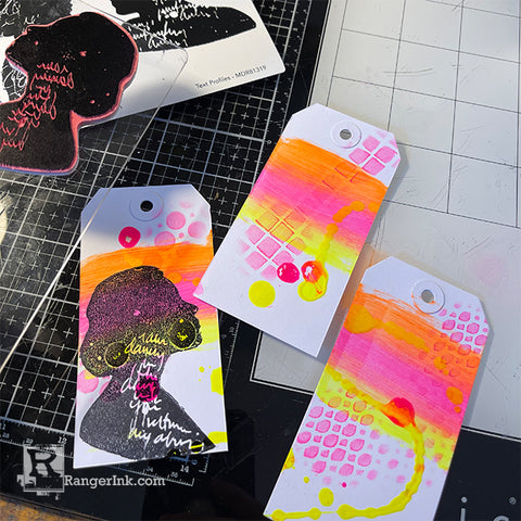 Dina Wakley Neon Tags by Megan Whisner Quinlan Step 6