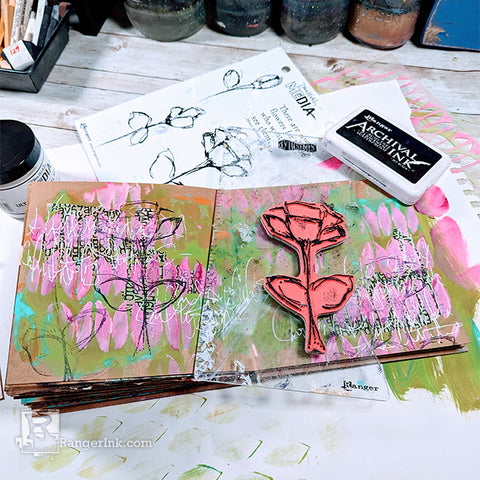 Dina Wakley Spring Inspired Journal Spread by Laura Dame Step 7