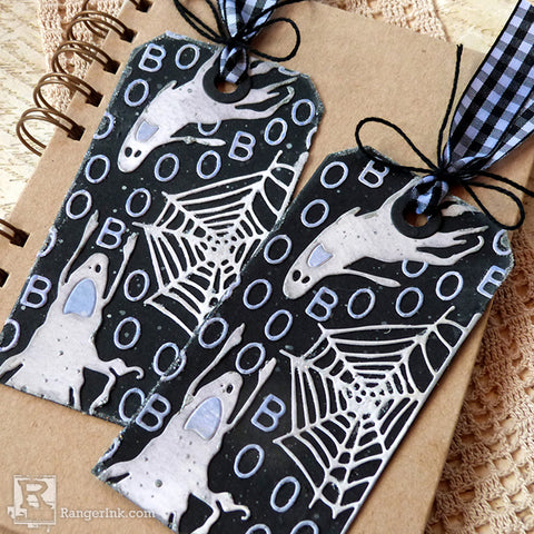 Distress Halloween Boo Tags 