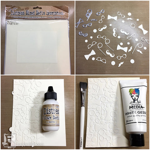 Tim Holtz Distress® Crayon Smile Card Tutorial by Bobbi Smith Step 1