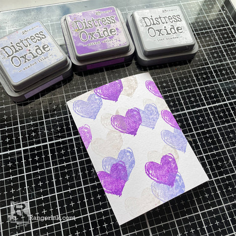 Distress Lost Shadow Valentine Cards by Cheiron Brandon PURPLES