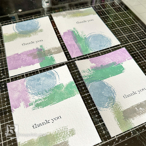 Distress Winter Abstract Thank You Notes by Cheiron Brandon Step 7