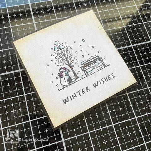 Distress Winter Wishes Cards by Cheiron Brandon Step 5