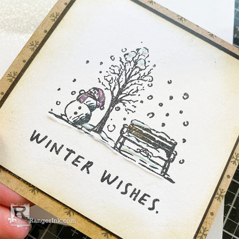 Distress Winter Wishes Cards by Cheiron Brandon Step 8