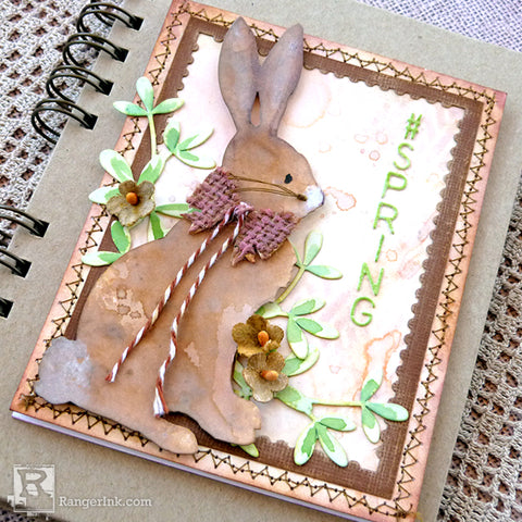 Distress #Spring Rabbit Card by Audrey Pettit Close Up 2