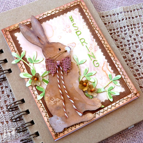 Distress #Spring Rabbit Card by Audrey Pettit Close Up 3