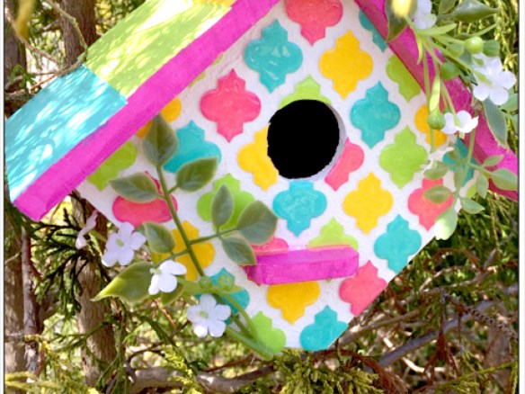 Distress Paper Mosaic Bird House by Patti Behan | www.rangerink.com