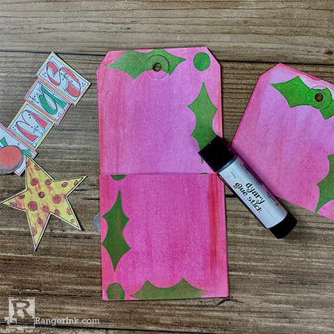 Dylusions Christmas Tag Gift Card Holder Step 6