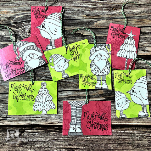 Dylusions Holiday Gift Tags by Denise Lush Finished Project