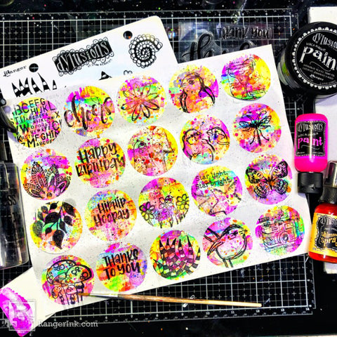 Dylusions Neon Cocktail Stickers by Renae Davis