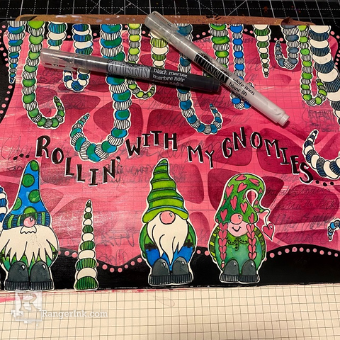 Dylusions Rollin With My Gnomies Journal Page by Jess Peters Step 9