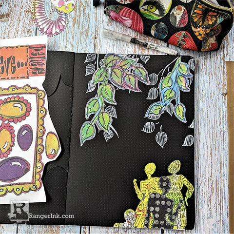 Dylusions Time & Good Friends Journal Page by Denise Lush Step 4