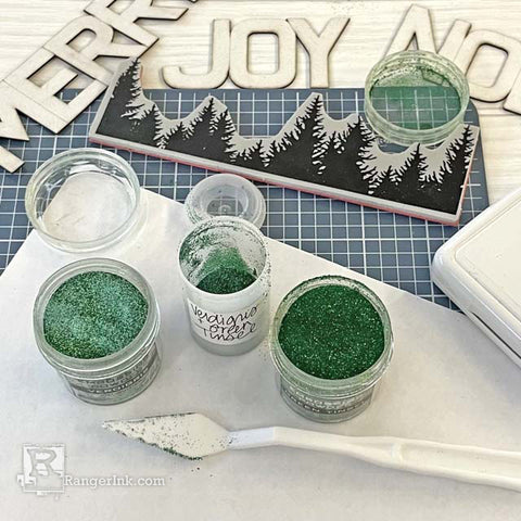 Embossed Holiday Treescape Tags by Lauren Bergold Step 2