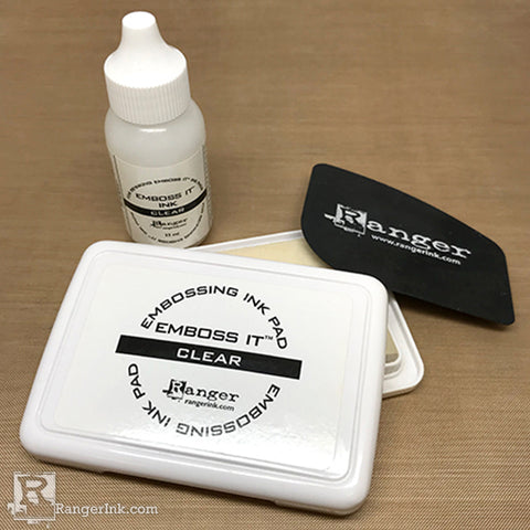Ranger Emboss IT Bundle Includes Clear Embossing Ink Pad and Reinker with  PTP Blending Sticks 