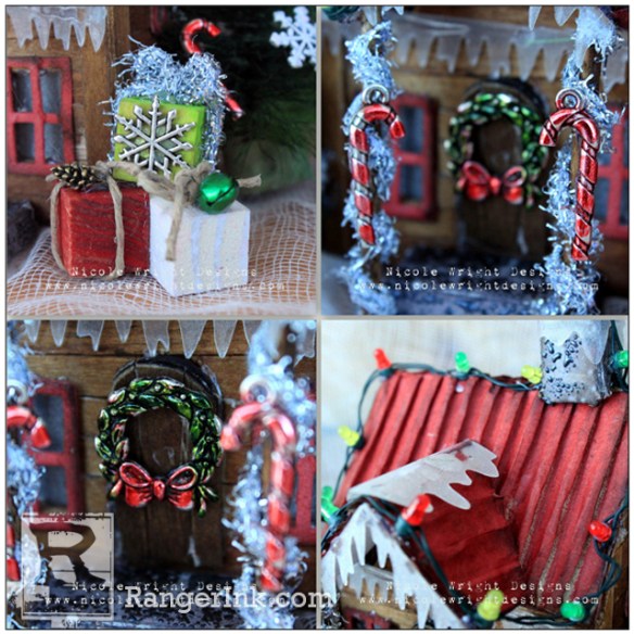 Festive Log House by Nicole Wright