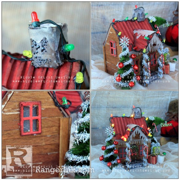 Festive Log House by Nicole Wright