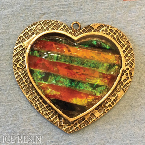 Striped Heart Pendant by Sharen A.K. Harris