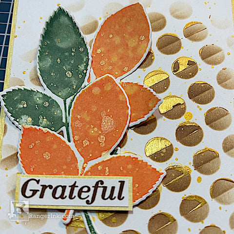 Liquid Pearls Grateful Leaf Prints Card by Kimberly Boliver Step 9