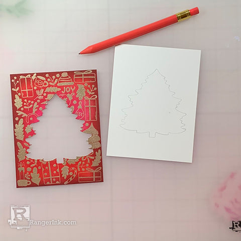 Simon Hurley create. Christmas Shaker Card by Lieschen Harshbarger Step 4