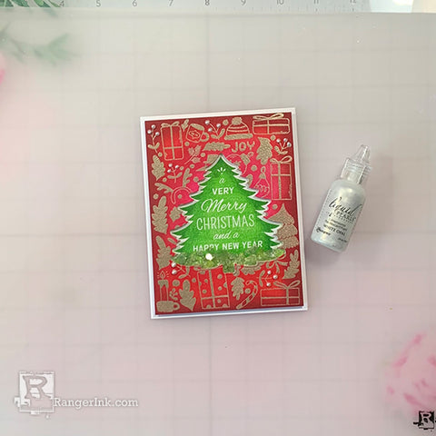 Simon Hurley create. Christmas Shaker Card by Lieschen Harshbarger Step 8
