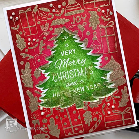 Simon Hurley create. Christmas Shaker Card by Lieschen Harshbarger Step 9