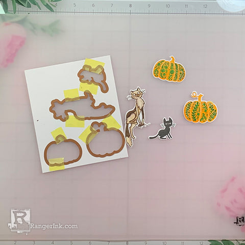 Simon Hurley create. Purrs and Pumpkins Card by Lieschen Harshbarger Step 10