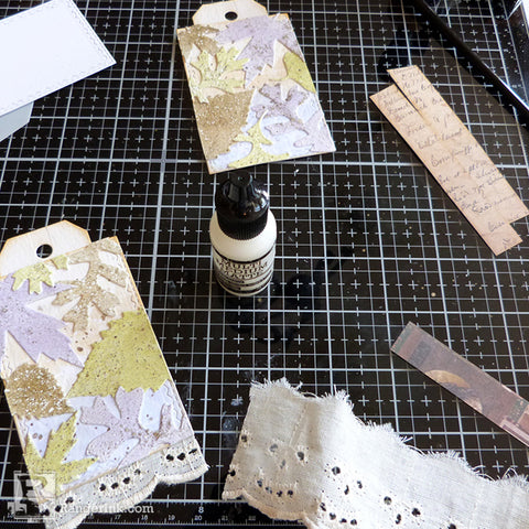 Speckled Embossing Powder Tags Step 9